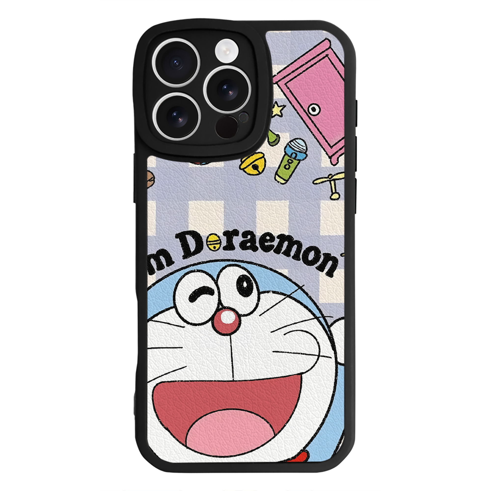 （画像用） ドラえもん Doraemon 【iPhone 16シリーズ対応】シリコンスマホケース（レザー調） 材質：シリコン